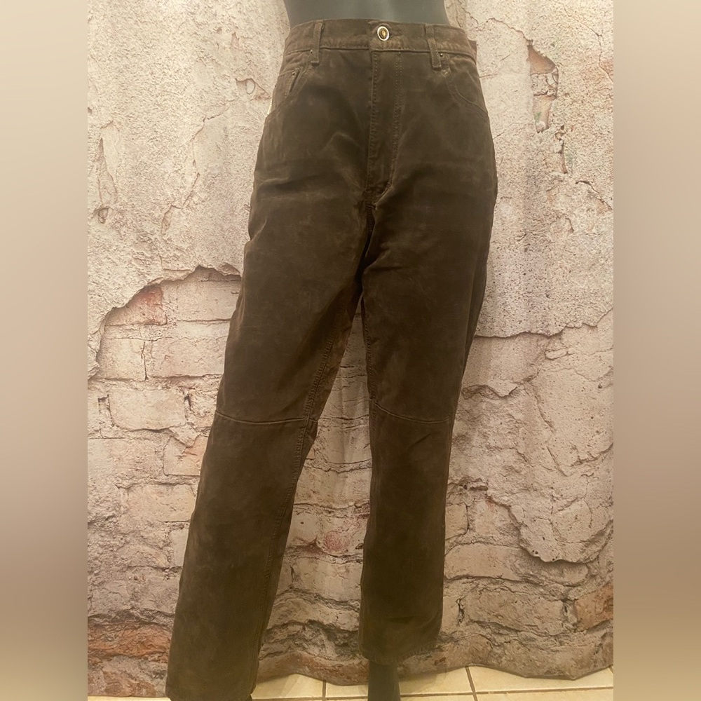 Skotts Brown Retro Washable Suede Pants from Montreal 🇨🇦